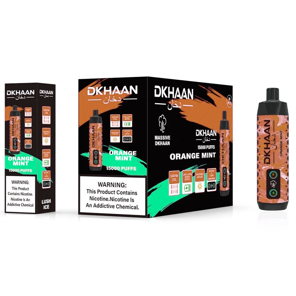 DKHAAN 5% NIC 15000PUFFS DISPOSABLE - ORANGE MINT