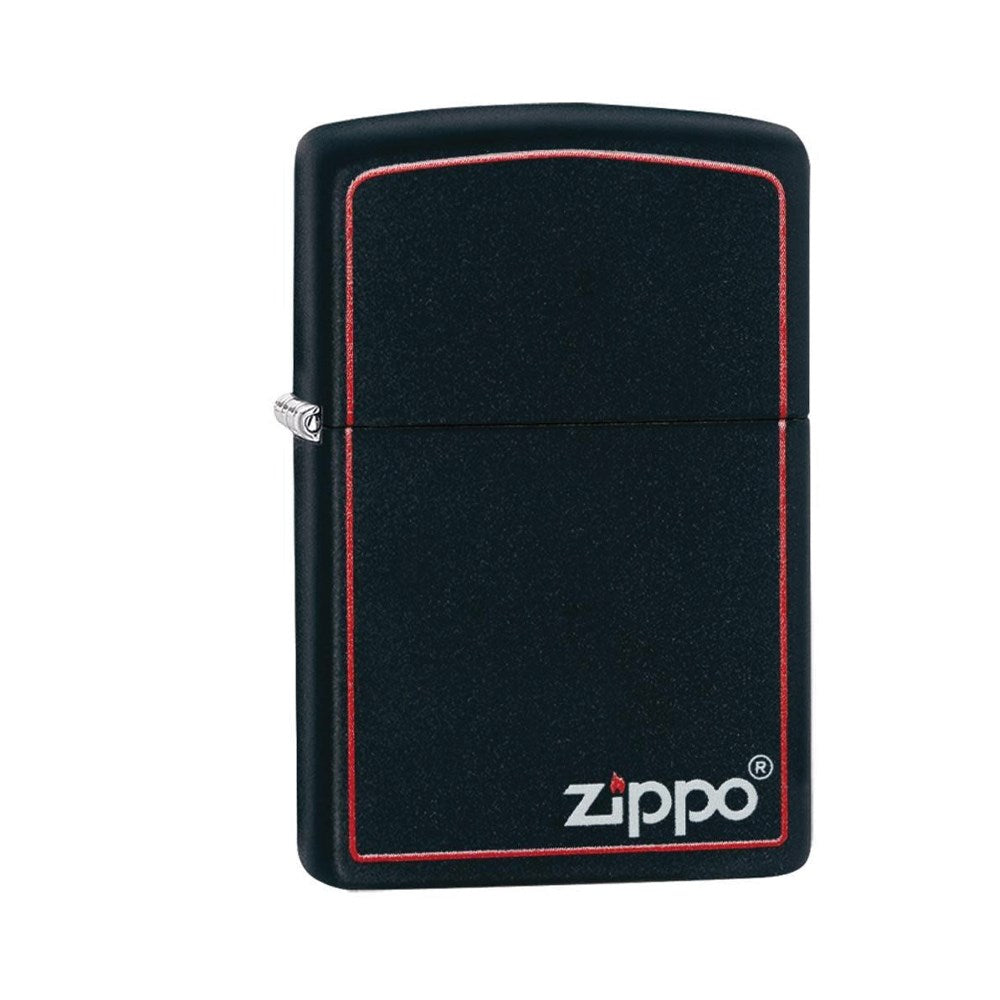 ZIPPO REG BLACK W/ ZIPPO BORDER LIGHTER
