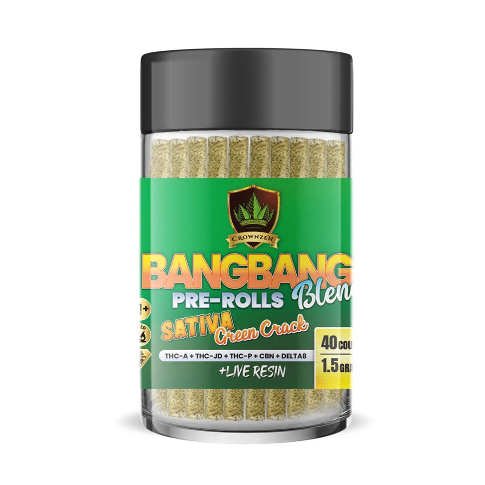 CROWNZEN THCA/THCP/CBN/D8 1.5G PREROLLS SATIVA - GREEN CRACK