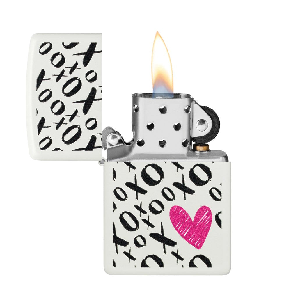 ZIPPO 214 XO HEART DESIGN LIGHTER