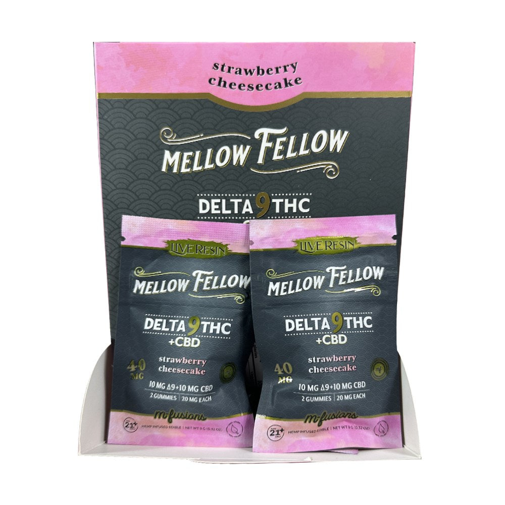 MELLOW FELLOW M FUSION D9/CBD 40MG 2CT GUMMIES - STRAW CHEESECAKE