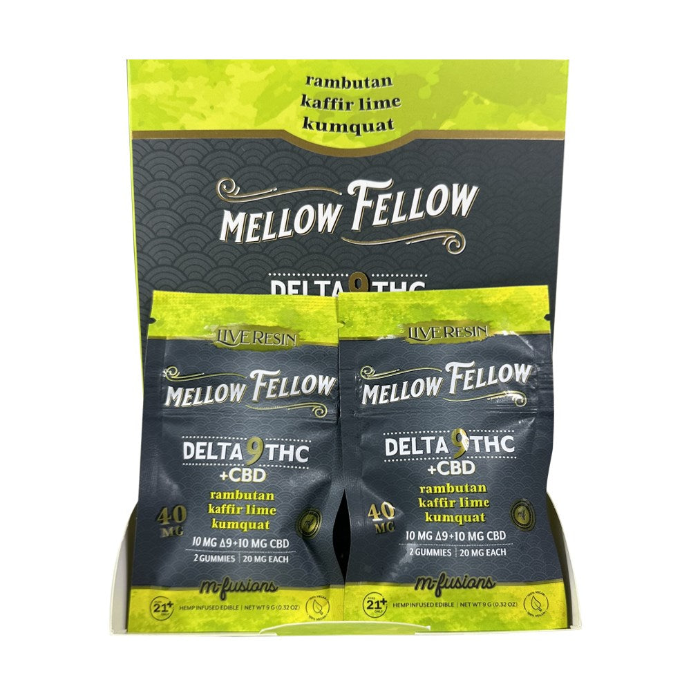 MELLOW FELLOW M FUSION D9/CBD 40MG 2CT GUMMIES - KAFFIR LIME