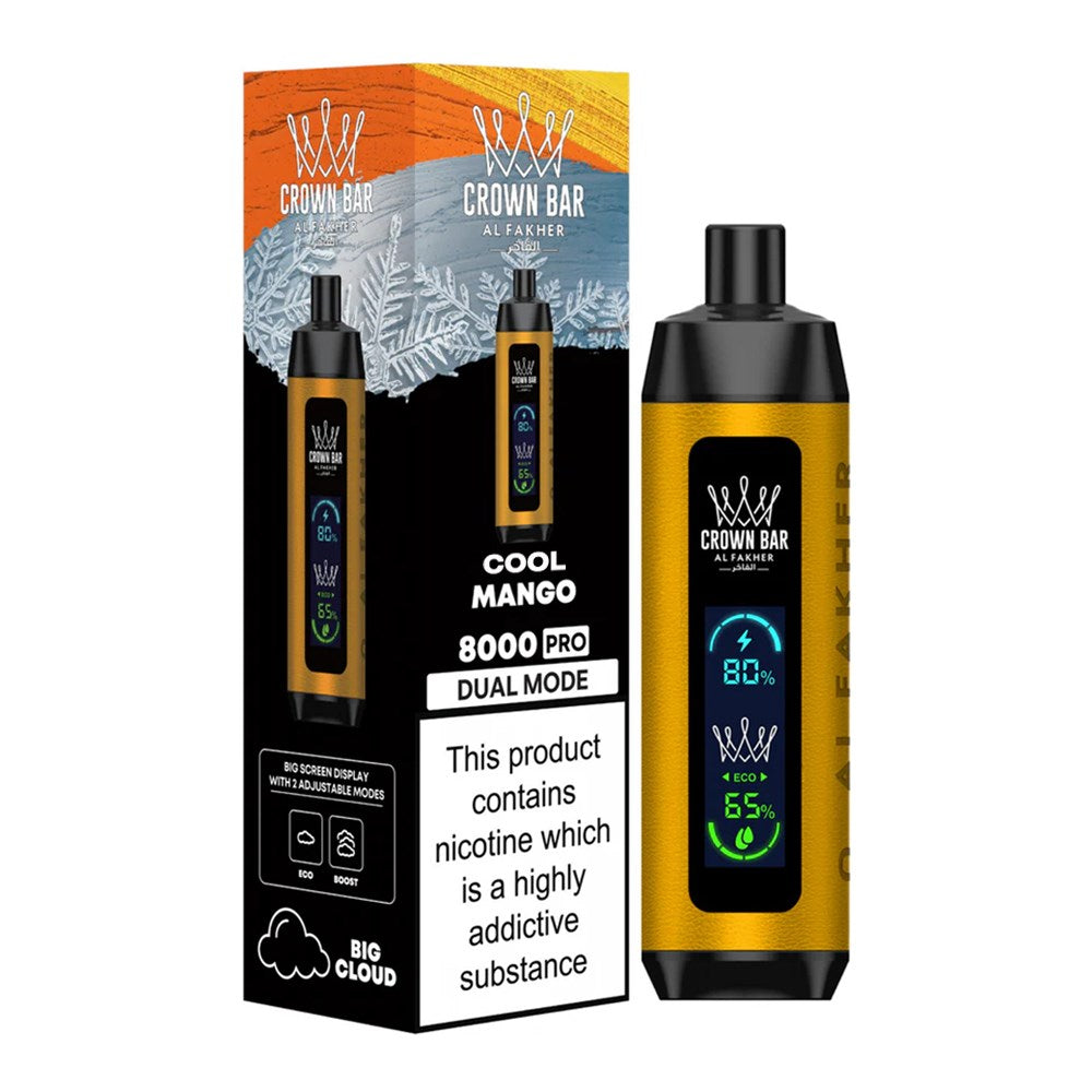 ALFAKHER CROWN BAR PLUS 5% NIC 8000 PUFFS - COOL MANGO