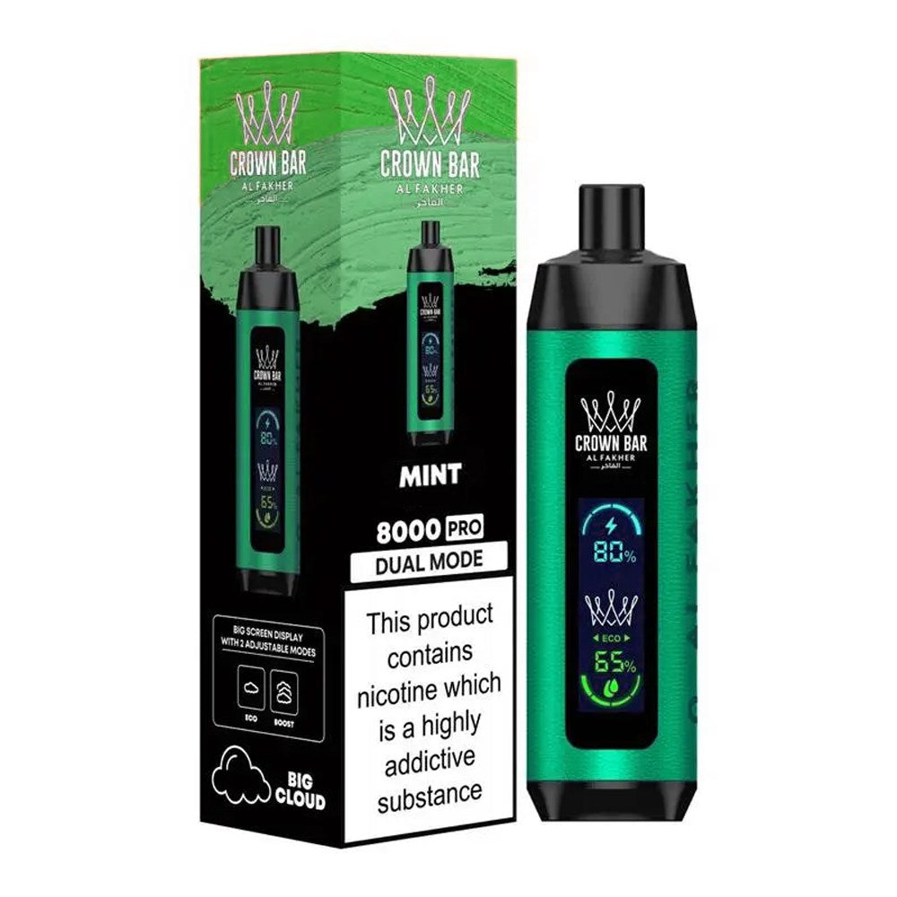 ALFAKHER CROWN BAR PLUS 5% NIC 8000 PUFFS - MINT