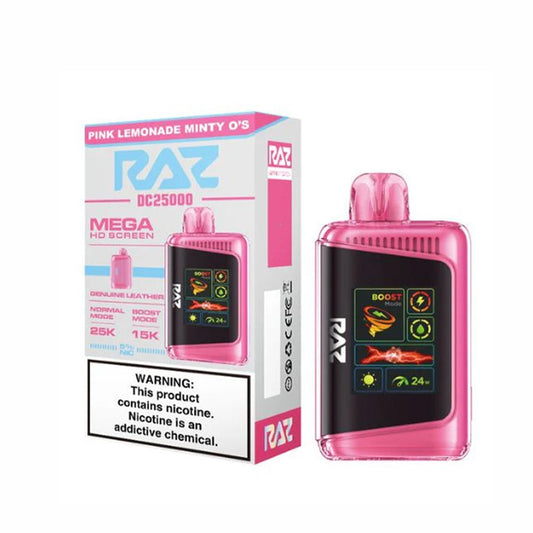 RAZ 5% 25000PUFF DISPOSABLE- PINK LEMONADE MINTY O'S