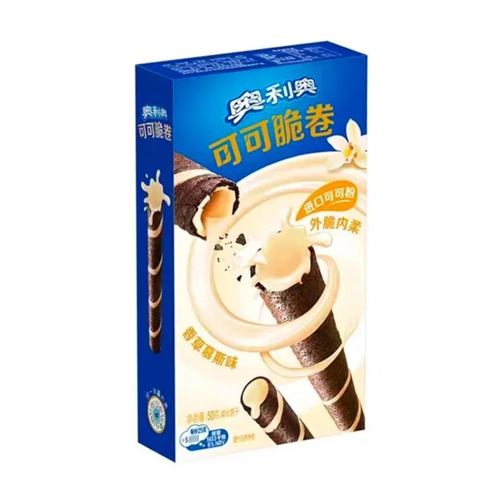 OREO 50G COCOA CRISP ROLLS - VANILLA MOUSSE