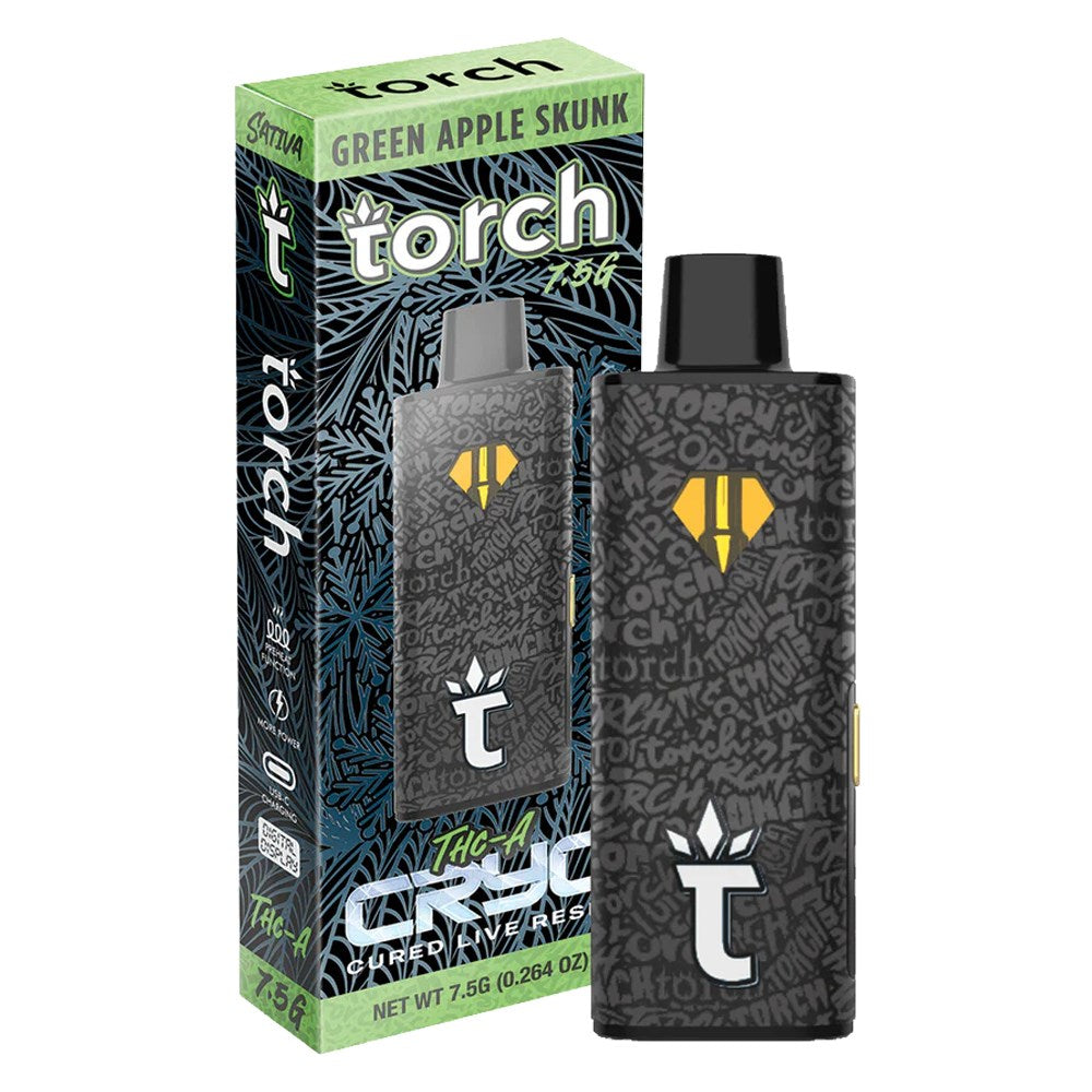 TORCH CRYO THCA 7.5G DISPOSABLE SATIVA - GREEN APPLE SKUNK