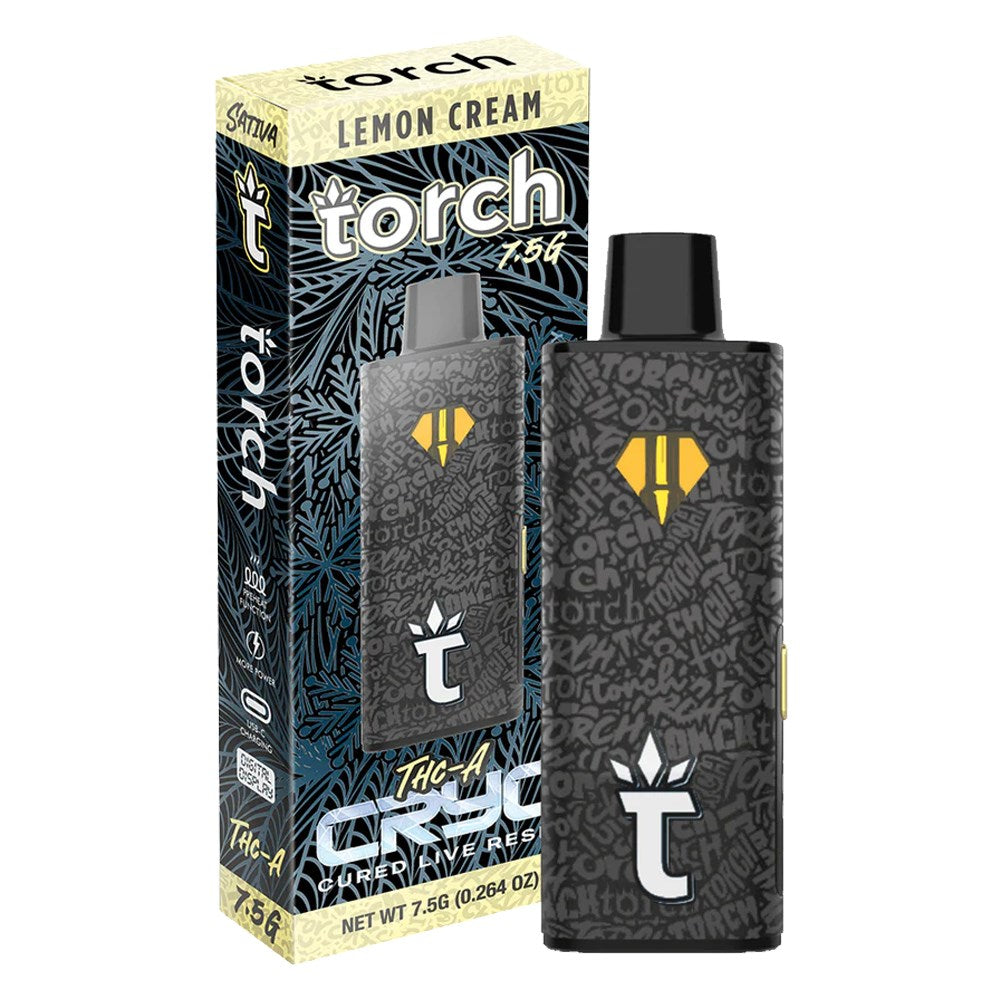 TORCH CRYO THCA 7.5G DISPOSABLE SATIVA - LEMON CREAM