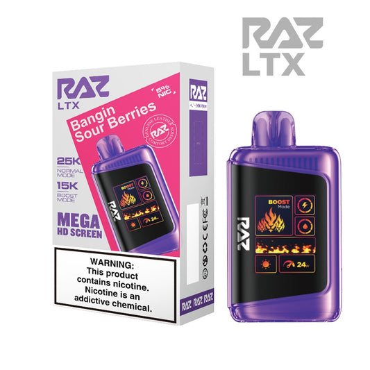 RAZ LTX 5% 25KPUFF DISPOSABLE- BANGIN SOUR BERRIES