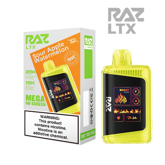 RAZ LTX 5% 25KPUFF DISPOSABLE - SOUR APPLE WATERMELON