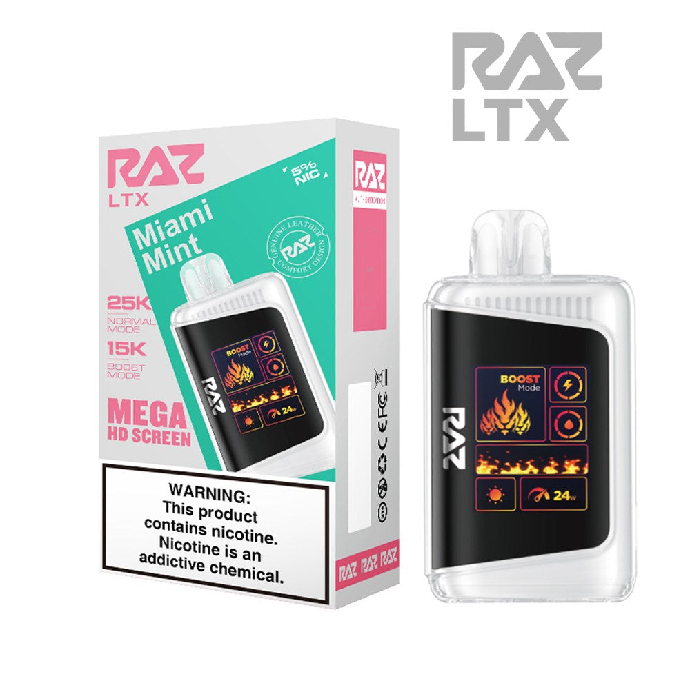 RAZ LTX 5% 25KPUFF DISPOSABLE- MIAMI MINT