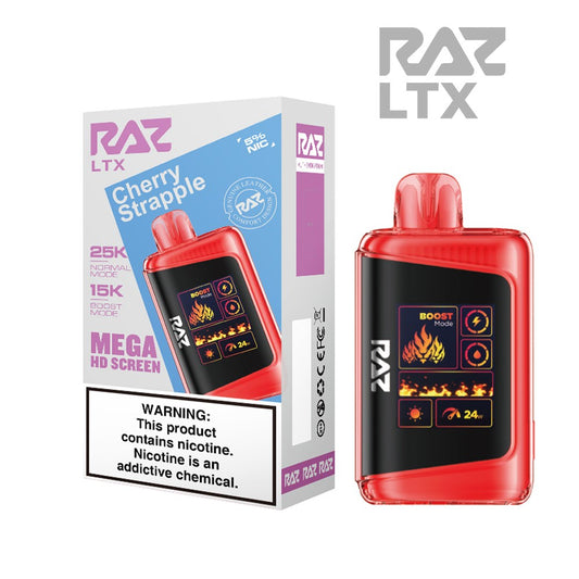 RAZ LTX 5% 25KPUFF DISPOSABLE - CHERRY STRAPPLE