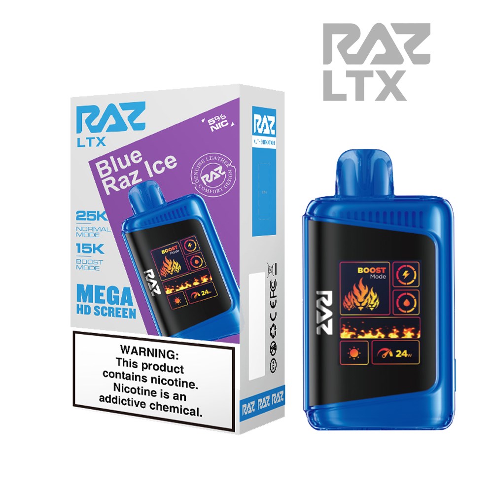 RAZ LTX 5% 25KPUFF DISPOSABLE- BLUE RAZ ICE