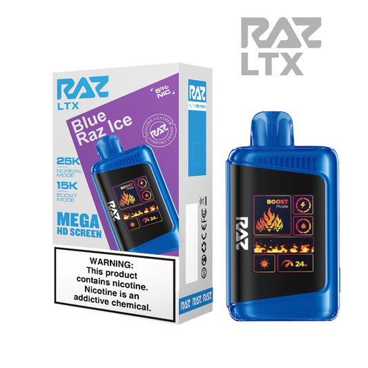 RAZ LTX 5% 25KPUFF DISPOSABLE- BLUE RAZ ICE