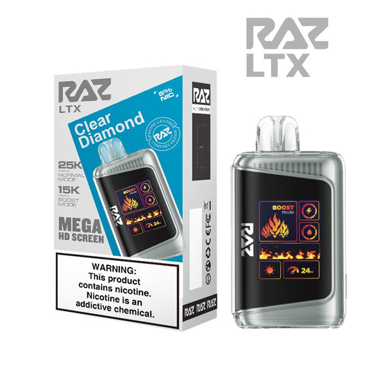 RAZ LTX 5% 25KPUFF DISPOSABLE- CLEAR DIAMOND