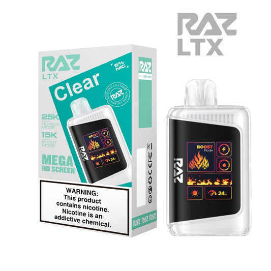 RAZ LTX 5% 25KPUFF DISPOSABLE- CLEAR