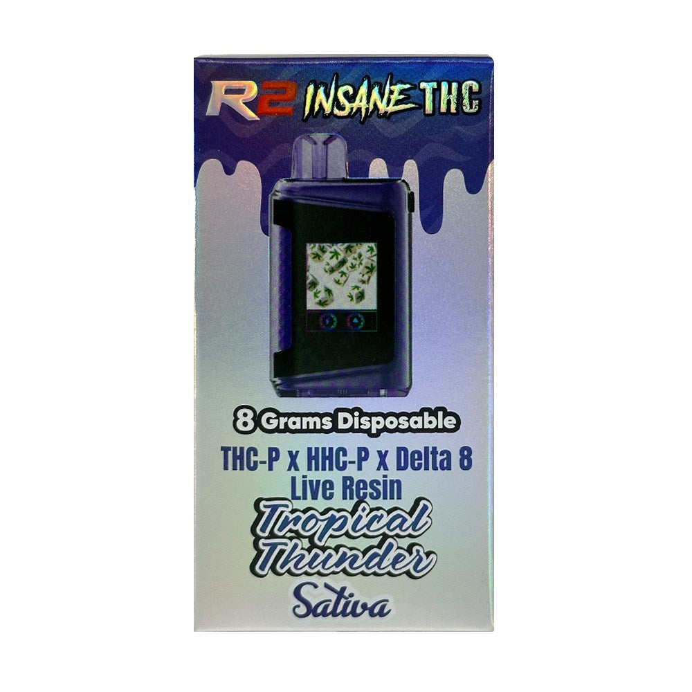 R2 INSANE THC 8G DISPOSABLE SATIVA - TROPICAL THUNDER