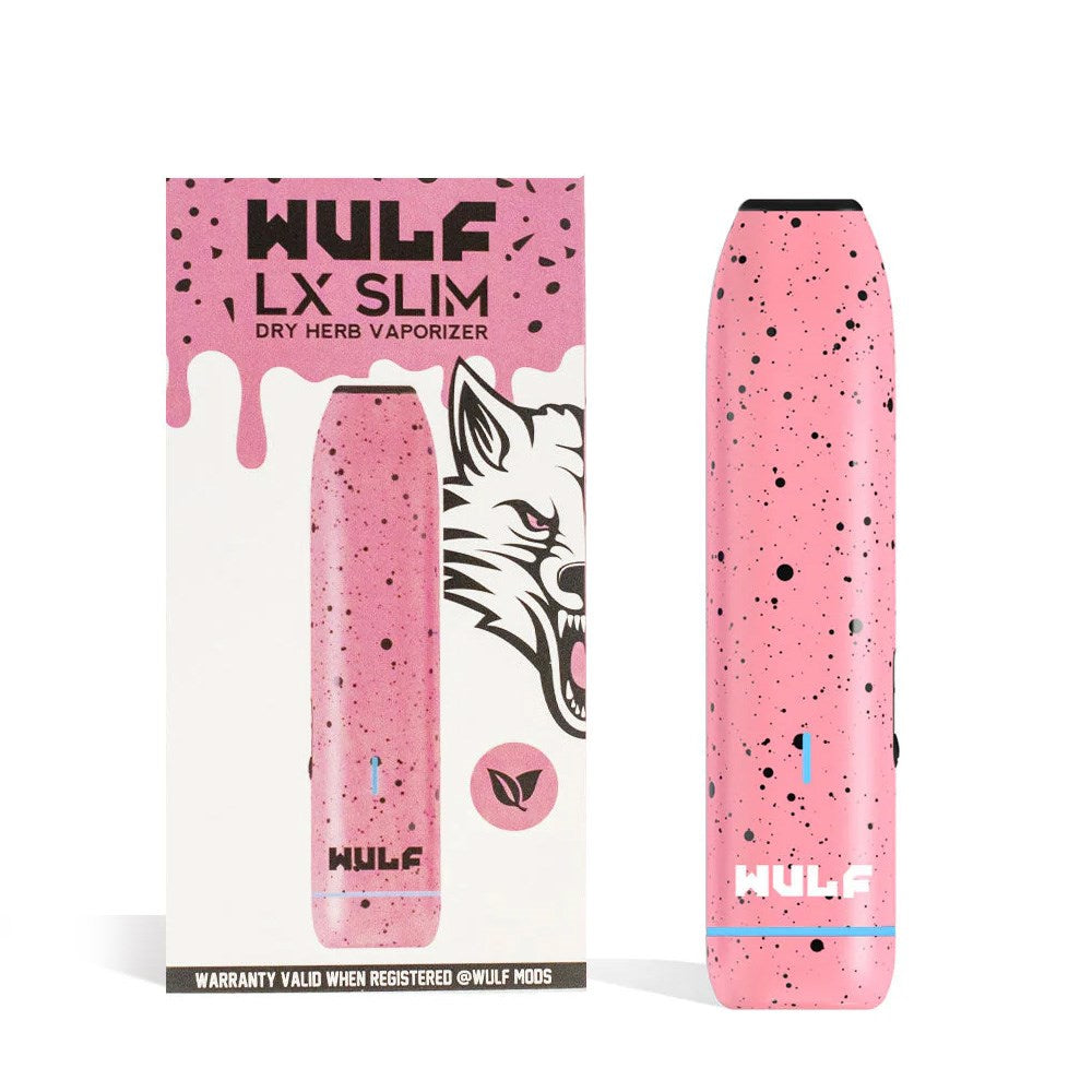 WULF MODS LX SLIM 900MAH DRY HERB VAPORIZER - PINK BLACK SPATTER