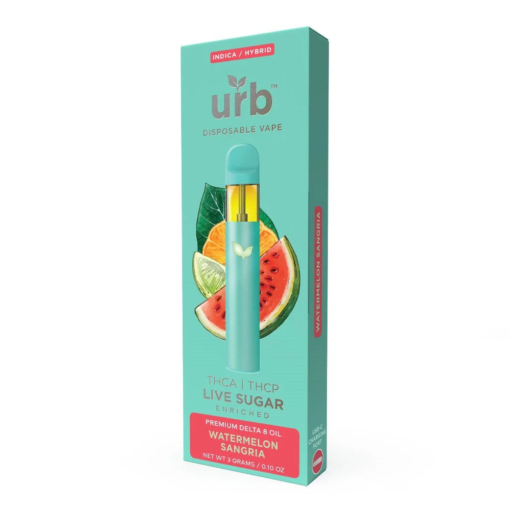 URB THCA LIVE SUGAR 3ML DISPOSABLE INDICA/ HYBRID - WATERMELON SANGRIA