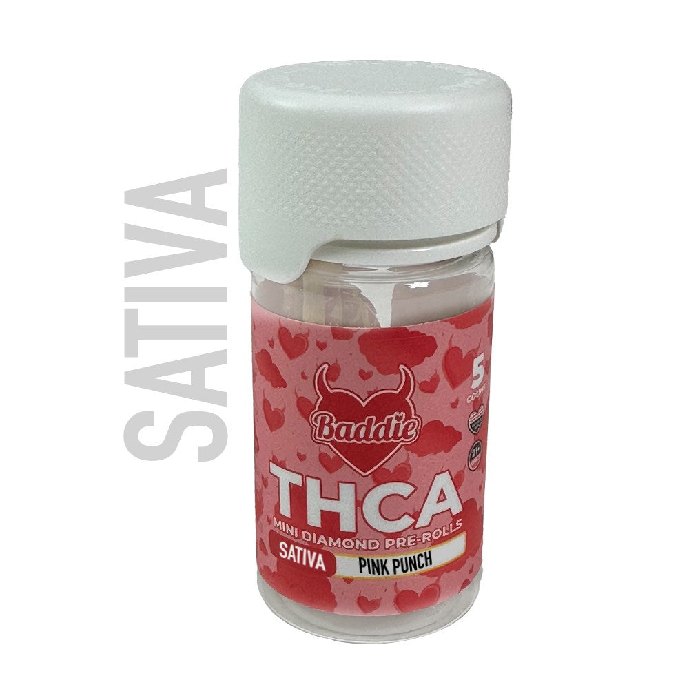 BADDIE THCA 5CT MINI PREROLLS SATIVA - PINK PUNCH