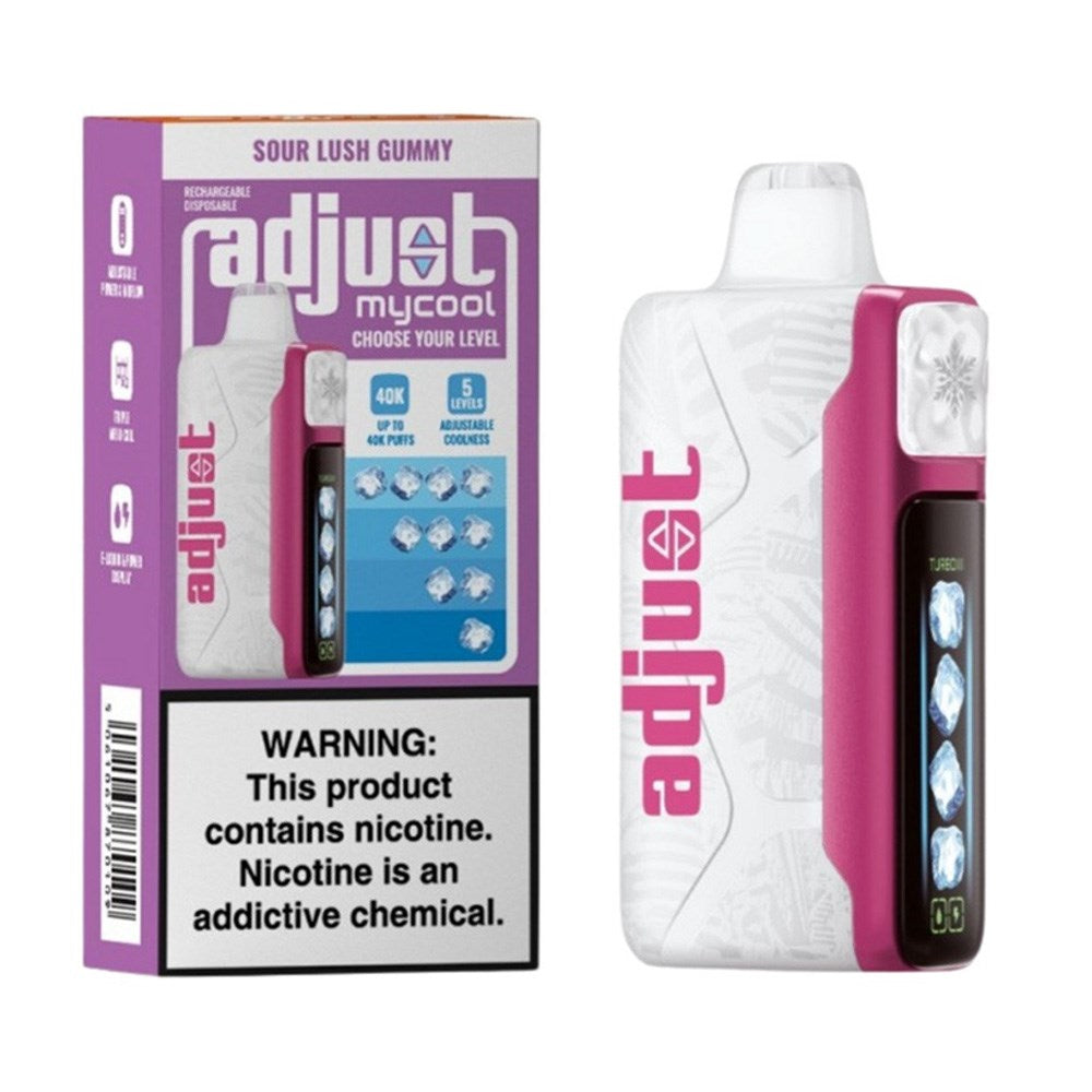 ADJUST MY COOL 5%NIC 40K PUFFS DISPOSABLE - SOUR LUSH GUMMY