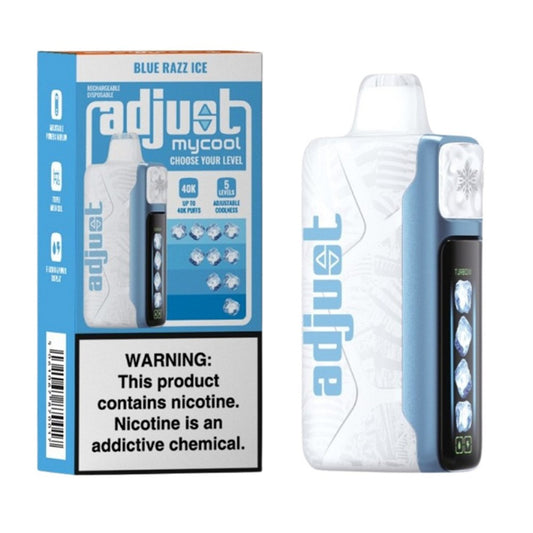 ADJUST MY COOL 5%NIC 40K PUFFS DISPOSABLE - BLUE RAZZ ICE