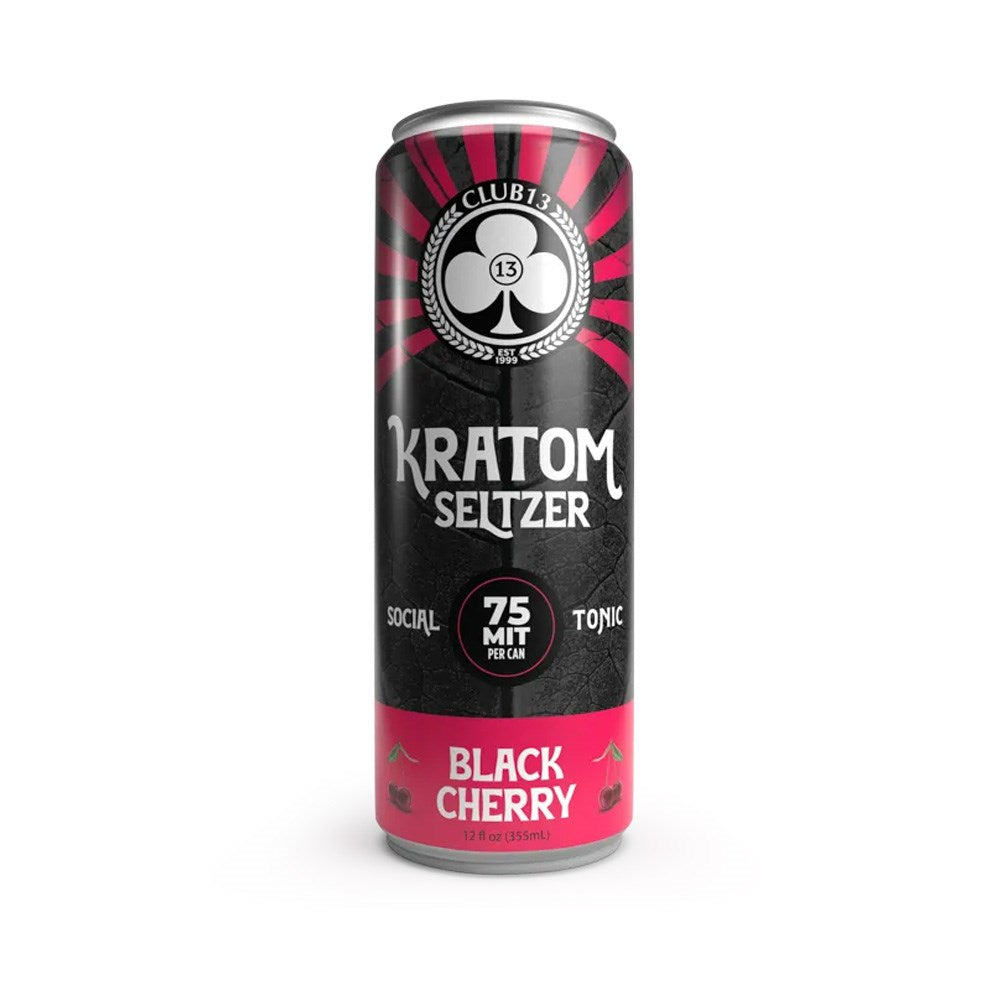 CLUB 13 12OZ 75MIT KRATOM SELTZER - BLACK CHERRY