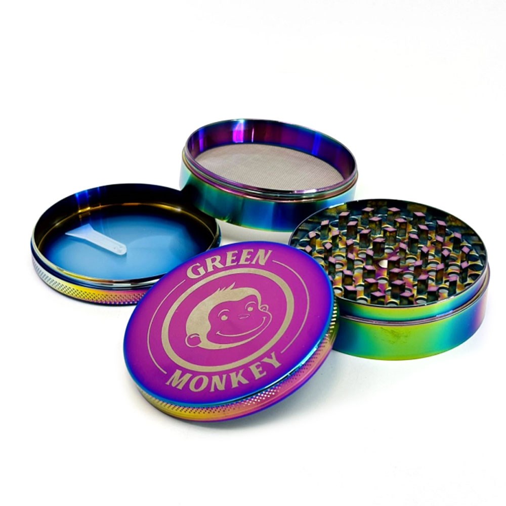GREEN MONKEY CAPUCHIN 75MM GRINDER - RAINBOW