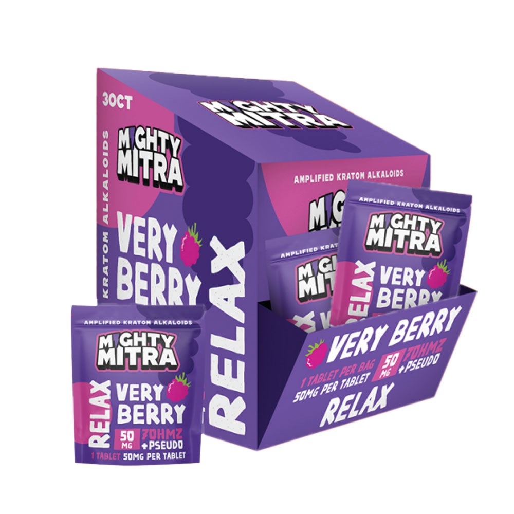 MIGHTY MITRA 50MG 7OHMZ+PSEUDO KRATOM - VERY BERRY