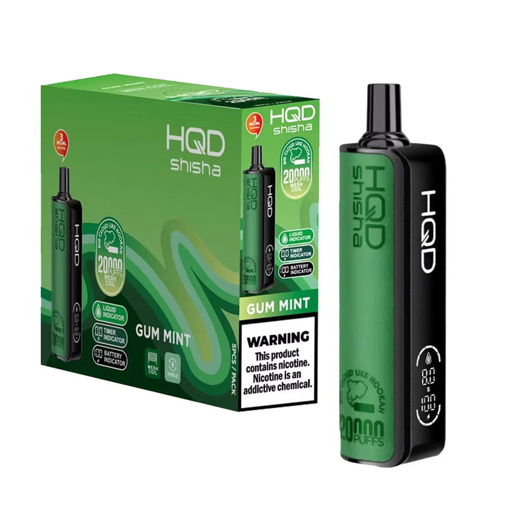 HQD SHISHA 3% NIC 20KPUFFS DISPOSABLE - GUM MINT