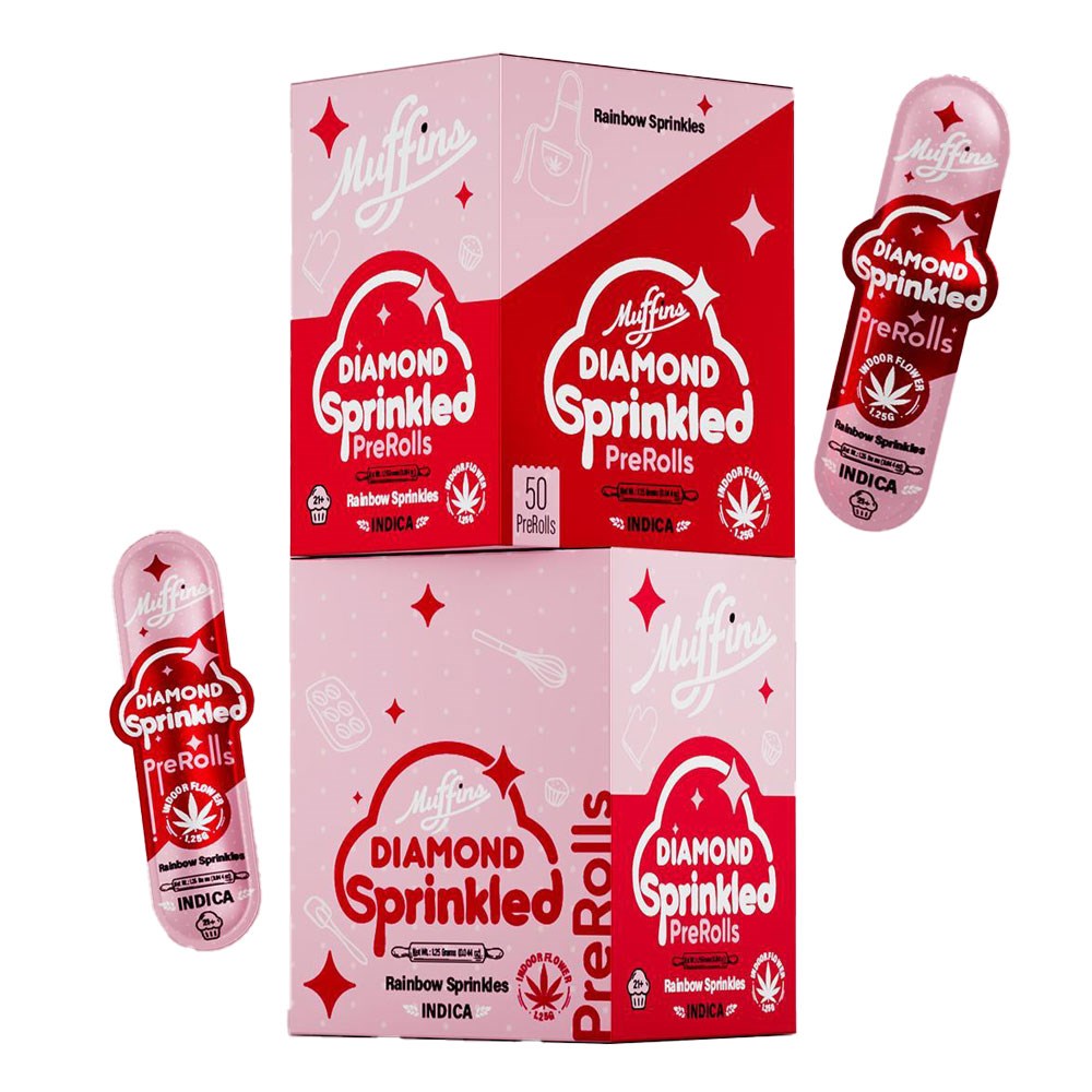 MUFFINS DIAMOND SPRINKLED PREROLLS INDICA - RAINBOW SPRINKLES