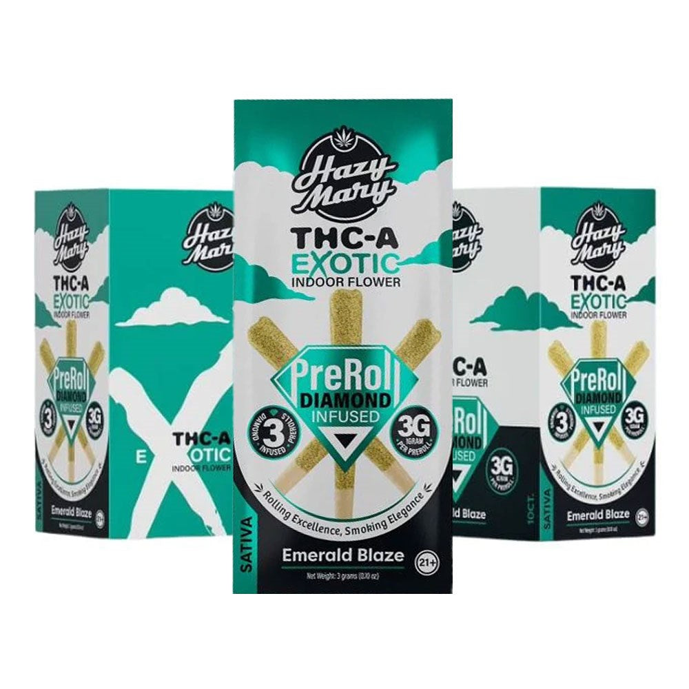 HAZY MARY 3G 3CT EXOTIC PREROLLS SATIVA - EMERALD BLAZE
