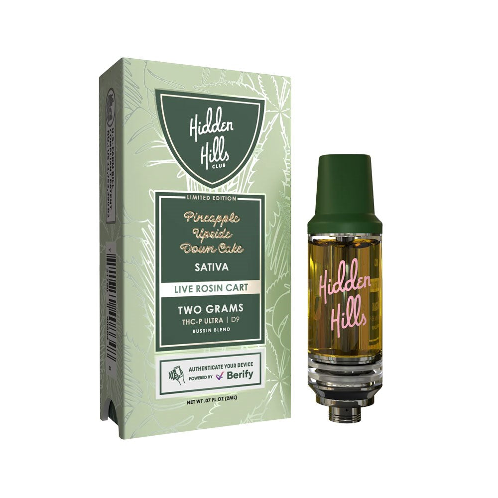 HIDDEN HILLS THCP/D9 BUSSIN BLEND 2G CARTRIDGE SATIVA - PINEAPPLE UPSIDE DOWN CAKE