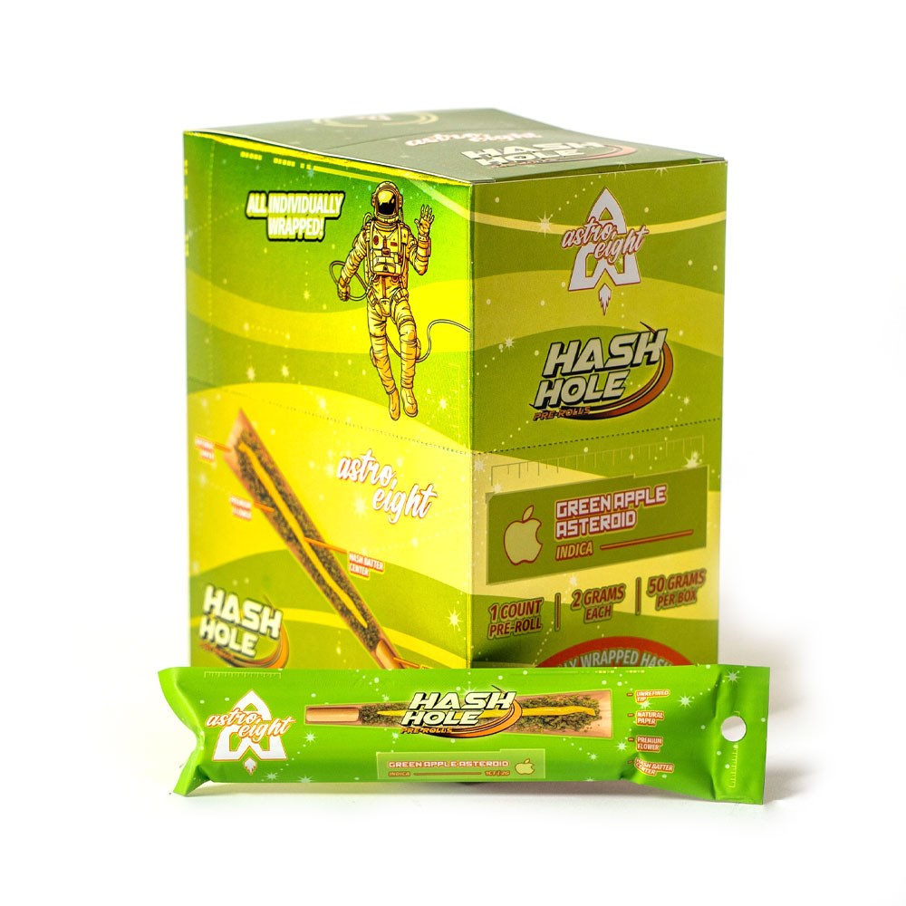 ASTRO EIGHT HASH HOLE SINGLE 2G PREROLLS INDICA - GREEN APPLE ASTROIDE