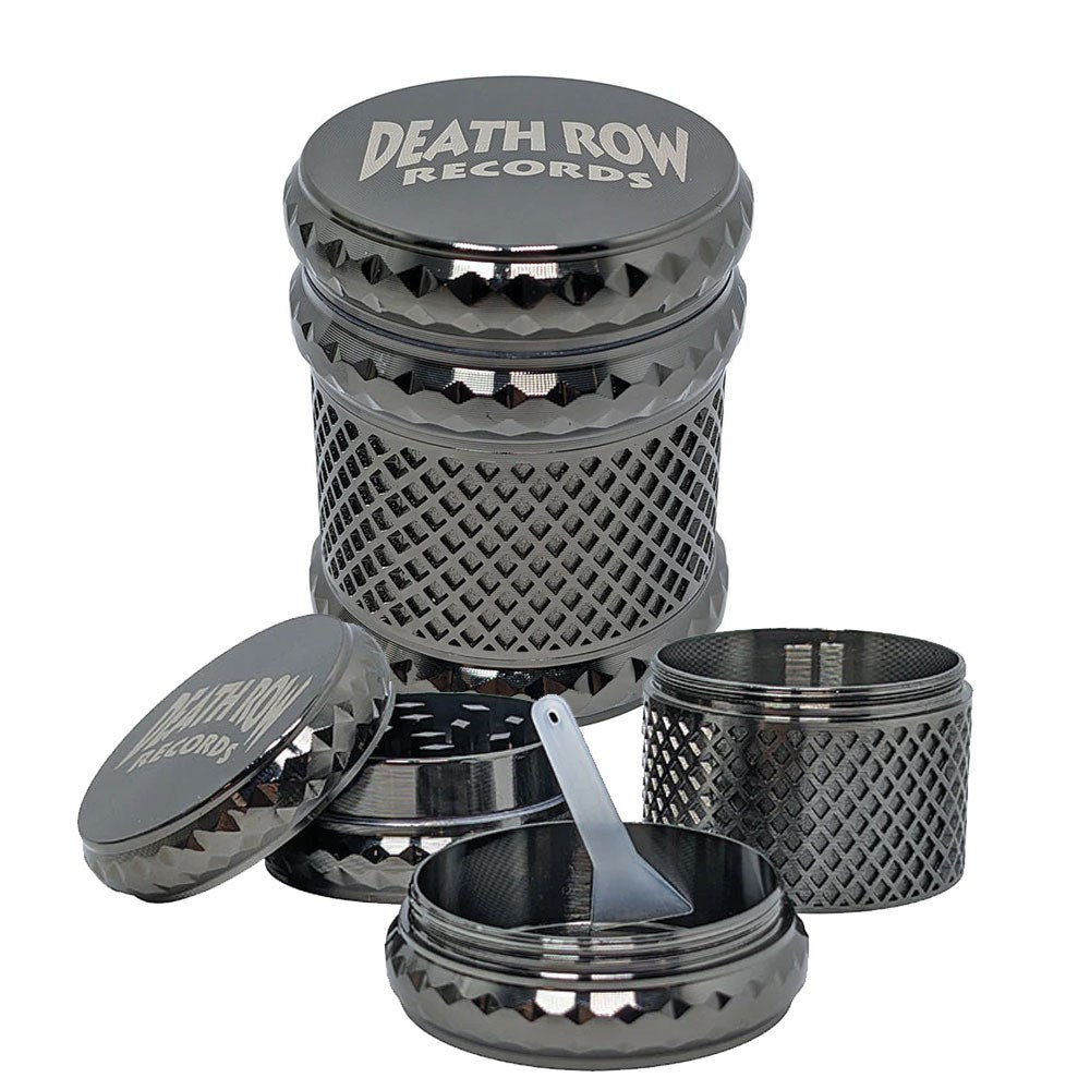 DRR 1.7" 4PARTS ZINC GEM GRID GRINDER - GUN METAL/BLACK