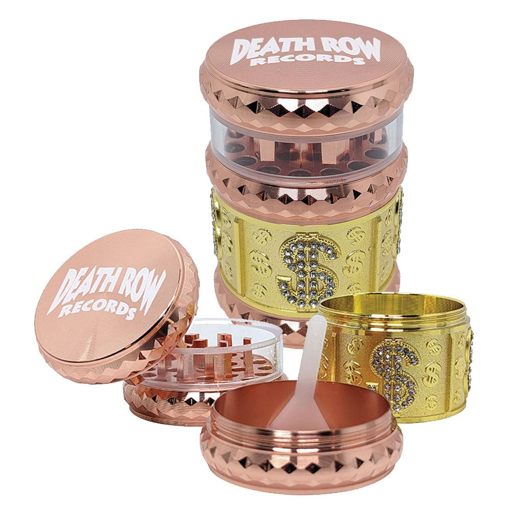 DRR 1.7" 4PARTS ZINC GEM CUT USD GRINDER - COPPER GOLD
