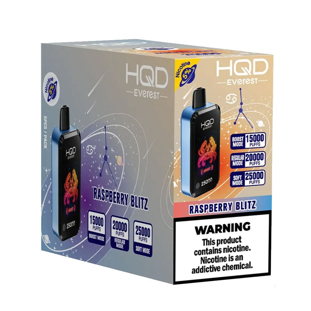 HQD CUVIE EVEREST 25K 5% DISPOSABLE - RASPBERRY BLITZ