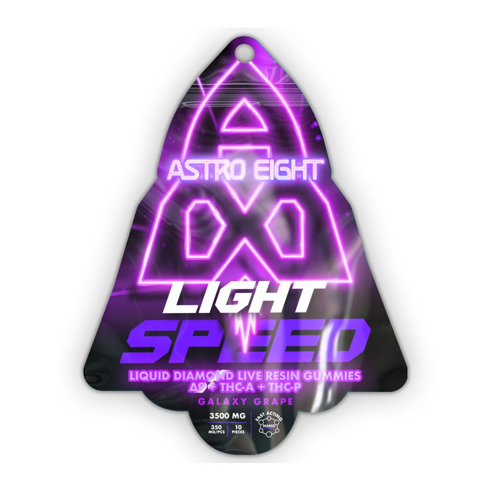 ASTRO EIGHT NANO LIGHTSPEED LIQUID DIAMOND LIVE RESIN 3500MG GUMMIES - GALAXY GRAPE