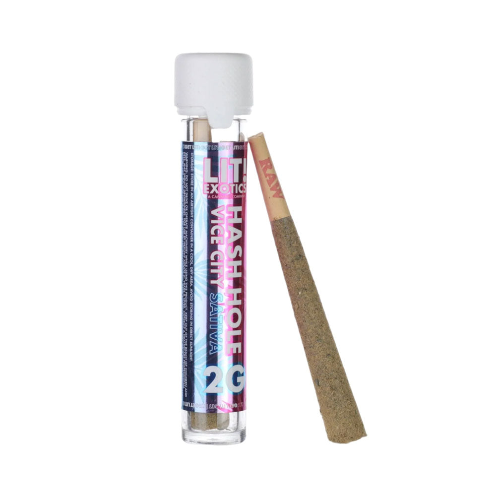 LIT! EXOTICS HASH HOLE 2G PREROLLED JOINTS SATIVA - VICE CITY