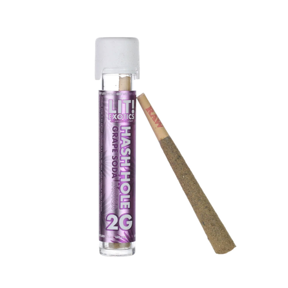 LIT! EXOTICS HASH HOLE 2G PREROLLED JOINTS INDICA - GRAPE SODA