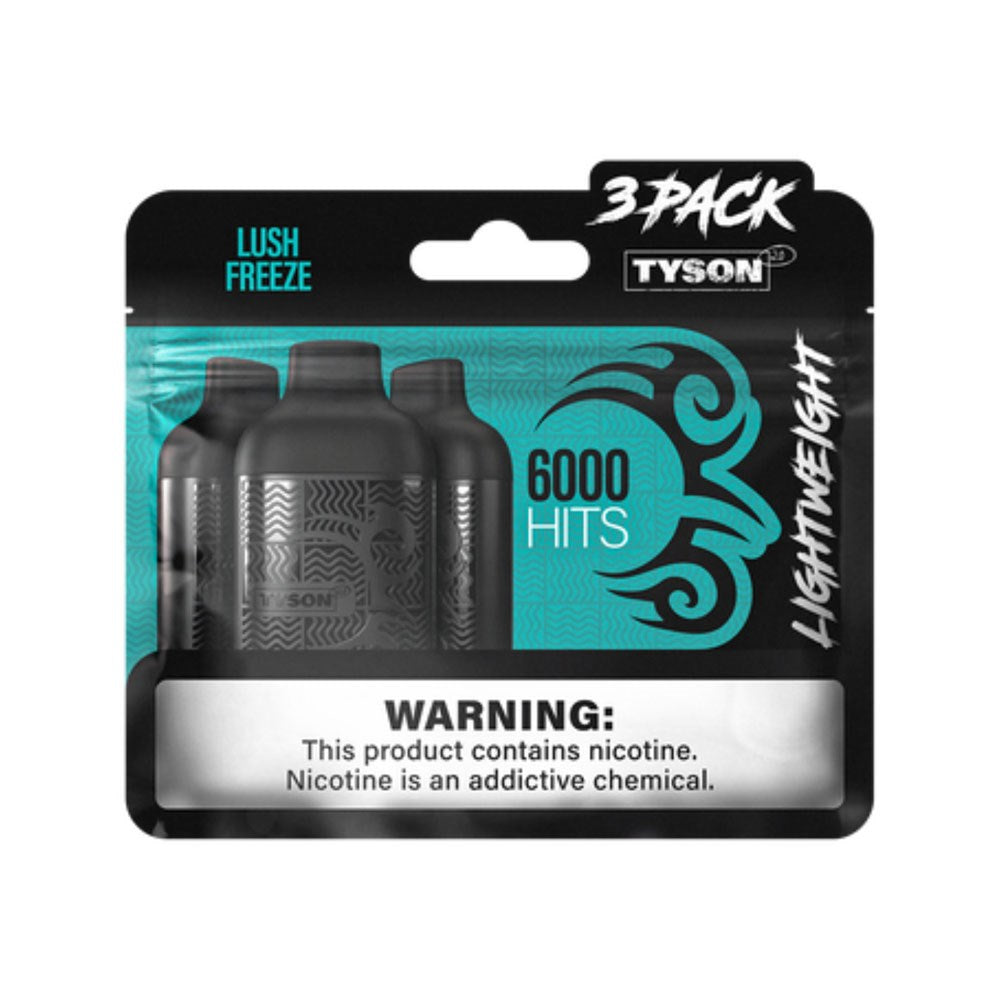 TYSON LIGHTWEIGHT 5% NIC 6KPUFFS DISPOSABLE - LUSH FREEZE