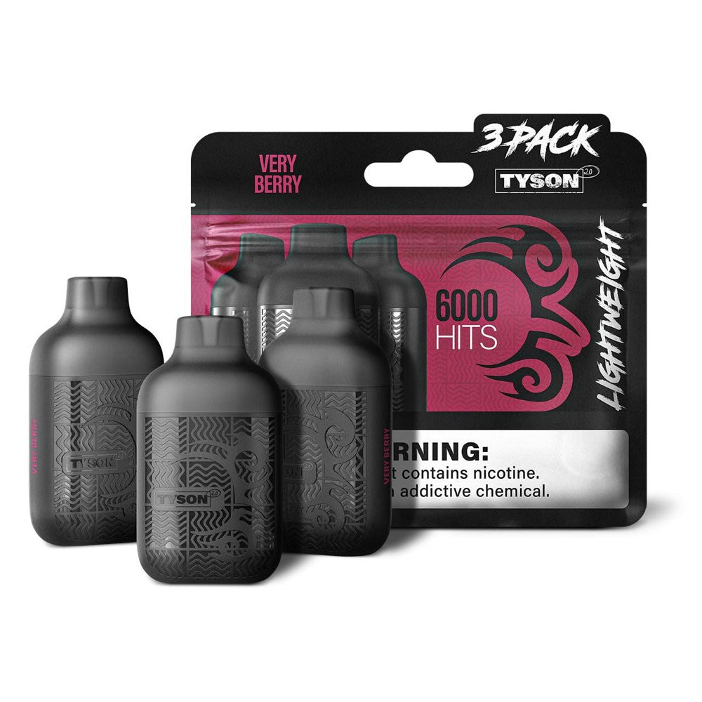 TYSON LIGHTWEIGHT 5% NIC 6KPUFFS DISPOSABLE - VERY BERRY