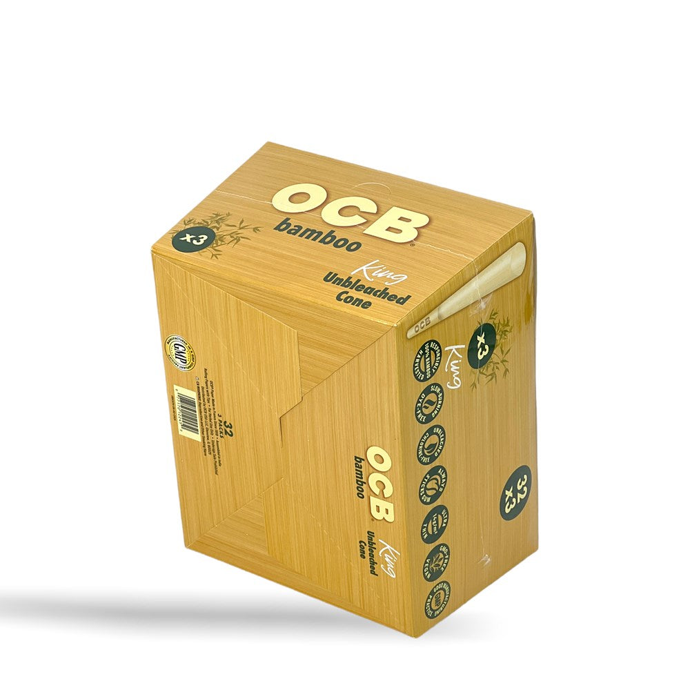 OCB BAMBOO UNBLEACHED CONE KING 3PK