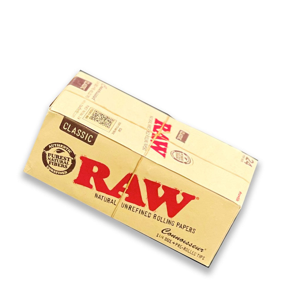 RAW CLASSIC CONNOISSEUR 1 1/4 + PRE-ROLLED TIPS