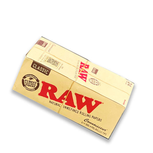 RAW CLASSIC CONNOISSEUR 1 1/4 + PRE-ROLLED TIPS