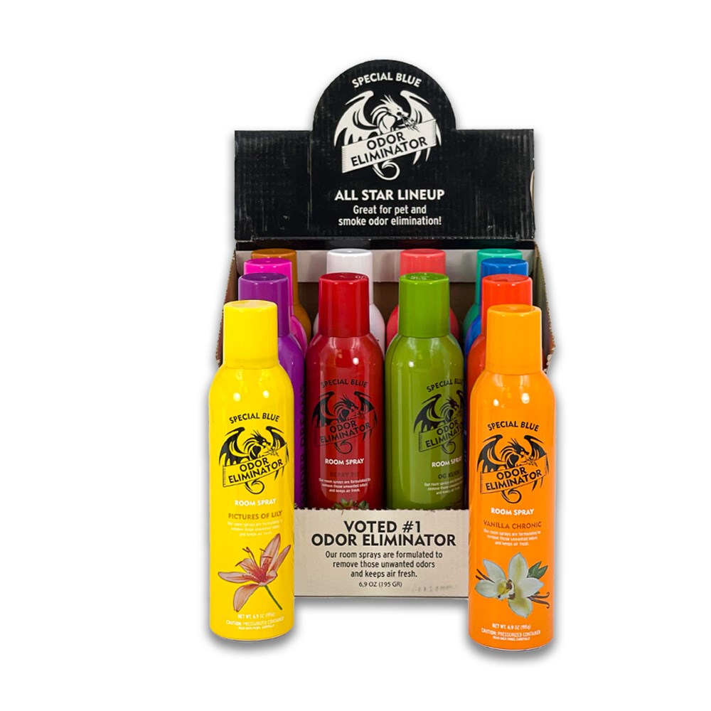 SPECIAL BLUE ALL STAR ODOR SPRAY MIX DISPLAY