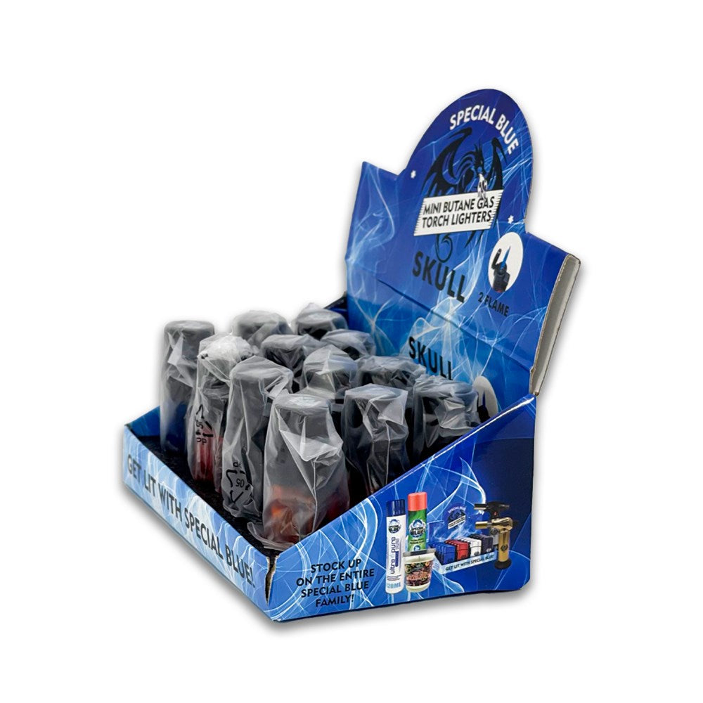 SPECIAL BLUE SKULL DOUBLE FLAME TORCH