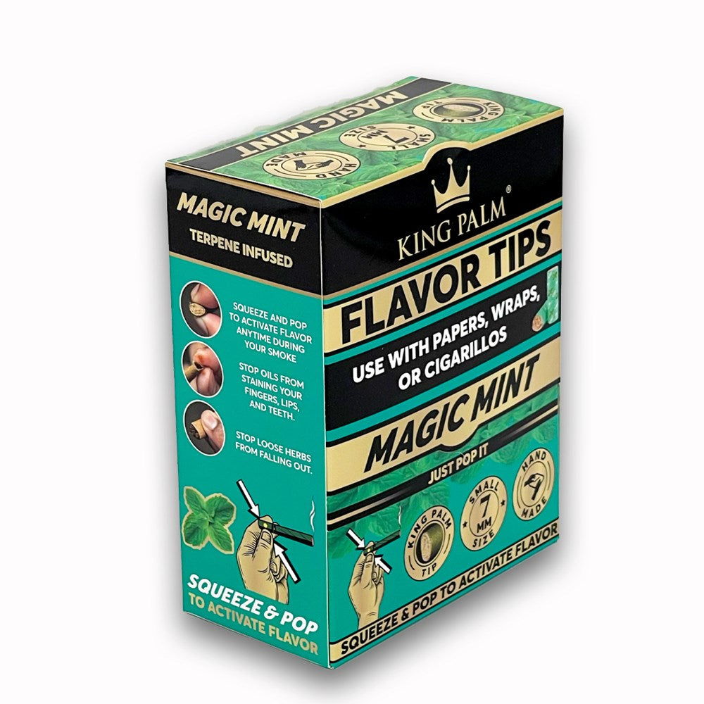 KING PALM 7MM TIPS DISPLAY - MAGIC MINT