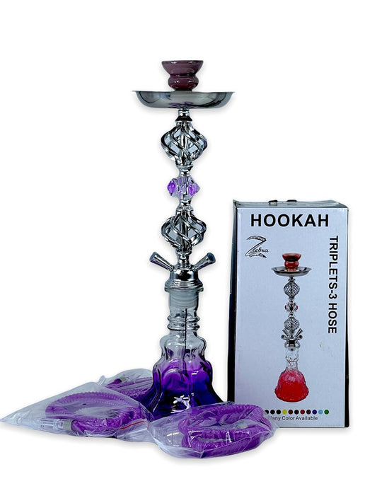 ZEBRA TRIPLET HOSES HOOKAH