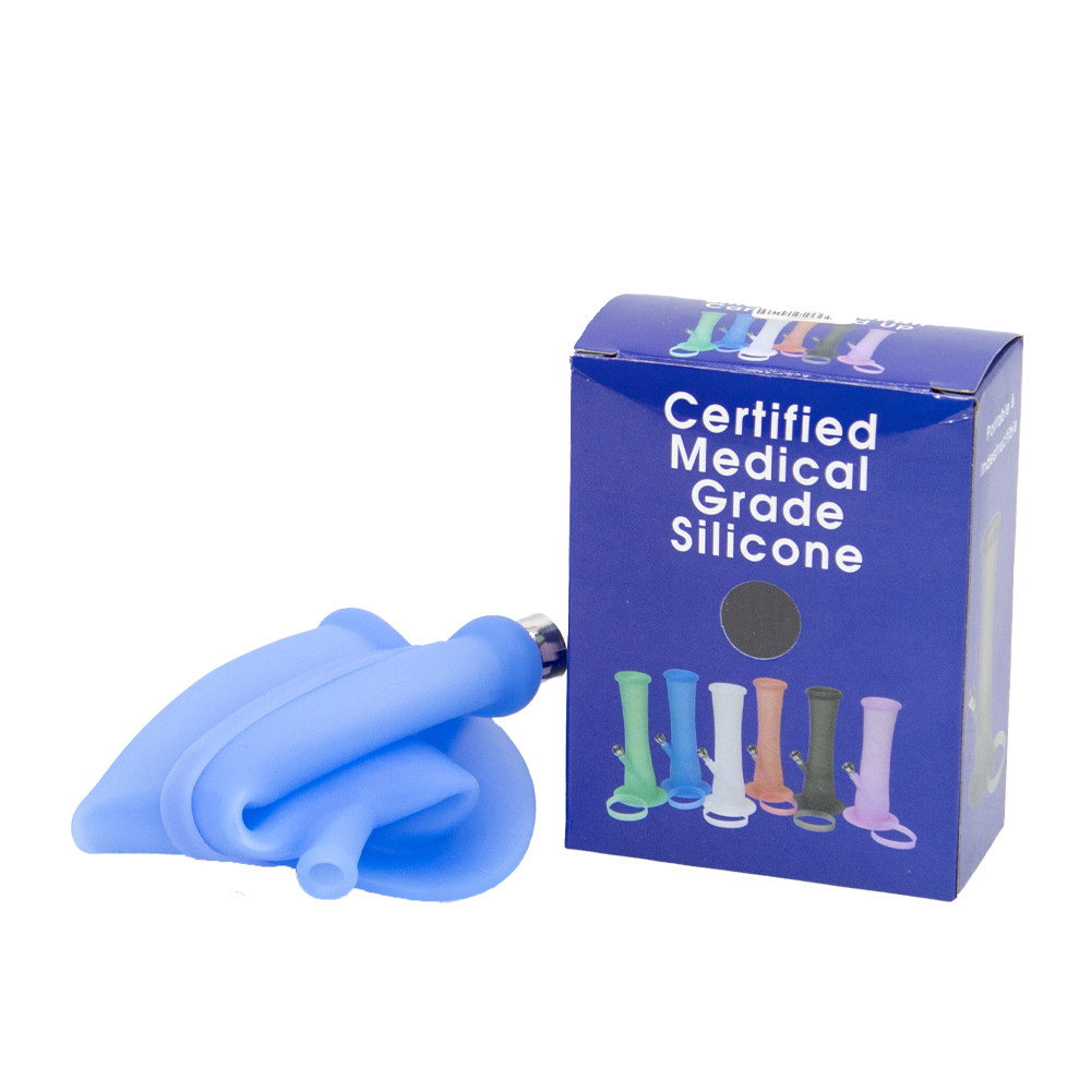 PORTABLE SILICON WATER PIPE BLUE